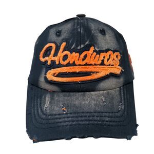 Honduras Roatan Slideback Hat Blue OS Adjustable Distressed W/Tags Lucky 7 USA